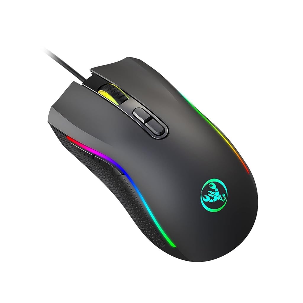 Verilux® Wired Gaming Mouse Ergonomic Gaming Mouse with 7 Programmable Keys,6 Adjustable DPI,LED Backlit USB Plug and PlayFor Laptop, PC, Windows, Mac - verilux