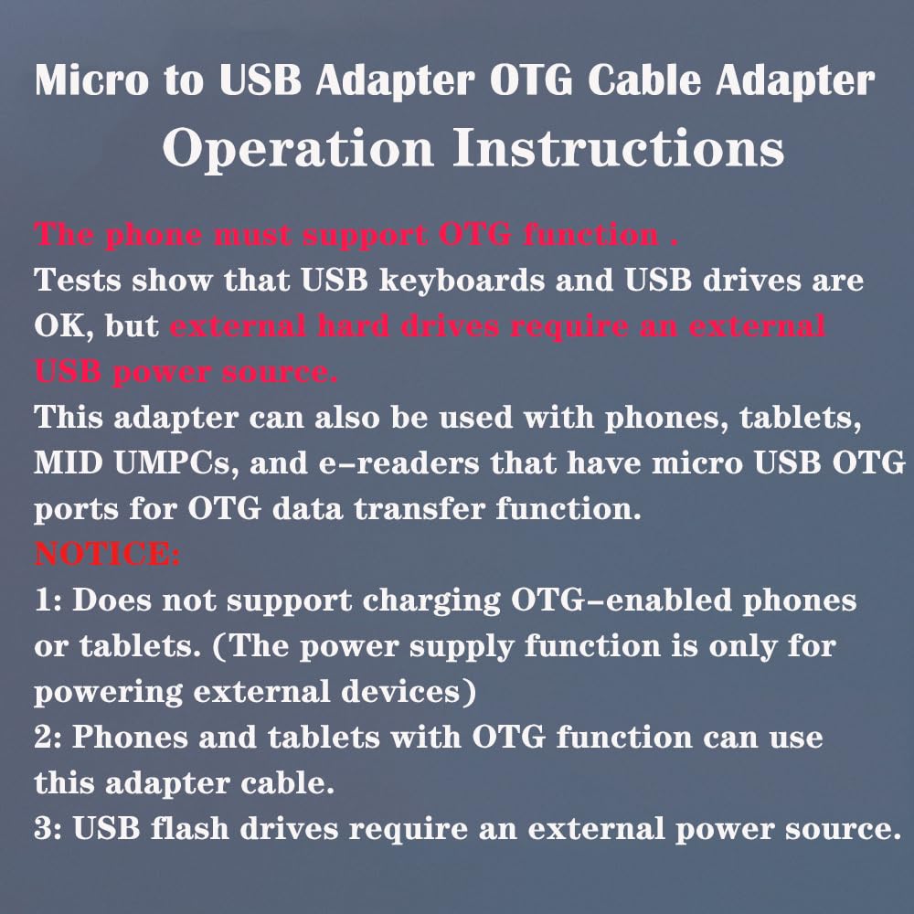 Verilux® Micro to USB Adapter OTG Cable Adapter - verilux