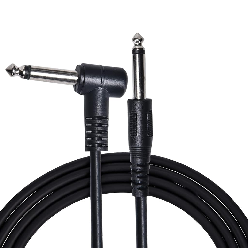 ZORBES® 9.8ft Guitar Cable,6.35mm Jack Guitar Cable,Electric Instrument Cable Bass AMP Cord for Electric Guitar,Bass Guitar 1/4" Right Angle to Straight Cable,Black - verilux