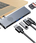 Verilux 2021 New USB C hub Adapter, Multiport Type C Hub with Two 4K HDMI,2 USB 3.0 Port, SD/Micro SD Card Reader, USB C Port, for MacBook Pro 13"-16" 2020/2019-2016, MacBook Air 2020-2018