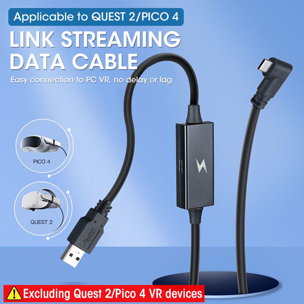 ZORBES® Link for Oculus Quest 2 Cable, 16.4Ft USB 3.2 to USB C Link Cable for Oculus Quest 1 2/PICO Neo 3/PICO 4, USB to Type C Quick Charging Cable, 5Gbps Data Transfer VR Streaming Cable