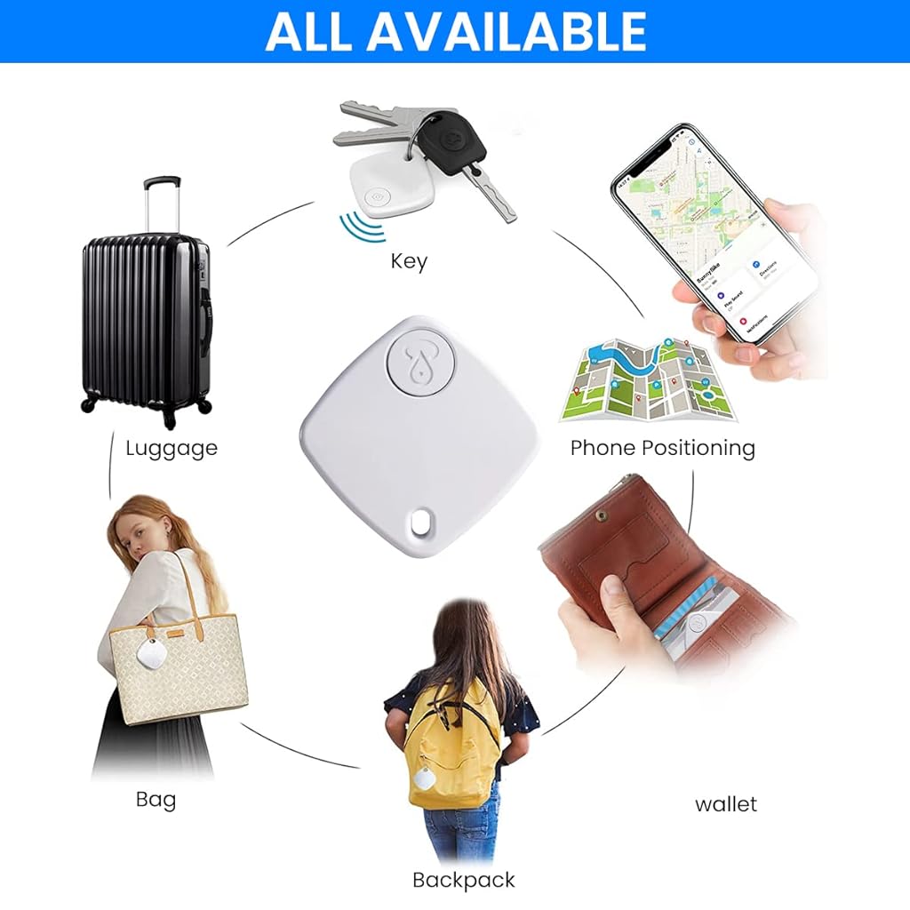 ZORBES® Smart Bluetooth Tracker, Compatible with Apple Find My (iOS Only), Key Finder, Item Locator for Luggage Suitcase, Wallets, Bag, up to 400ft Range - verilux