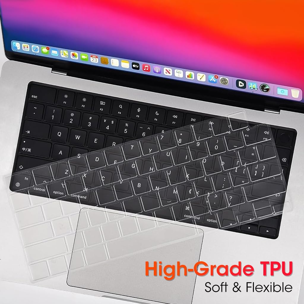 ZORBES® Keyboard Cover for 2023 New MacBook Air 15.3 Inch M2 Chip A2941 & MacBook Air 13.6 inch M2 Chip A2681 - TPU Keyboard Cover Skin, Full Protection, Waterproof & Ultra Thin 0.13mm - verilux