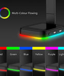 Verilux Headphone Stand with RGB Effect Type-C and 2 USB Ports Desktop Headset Stand Durable Gaming Headphones Holder for PC Gamer Headphone Accessories, Black