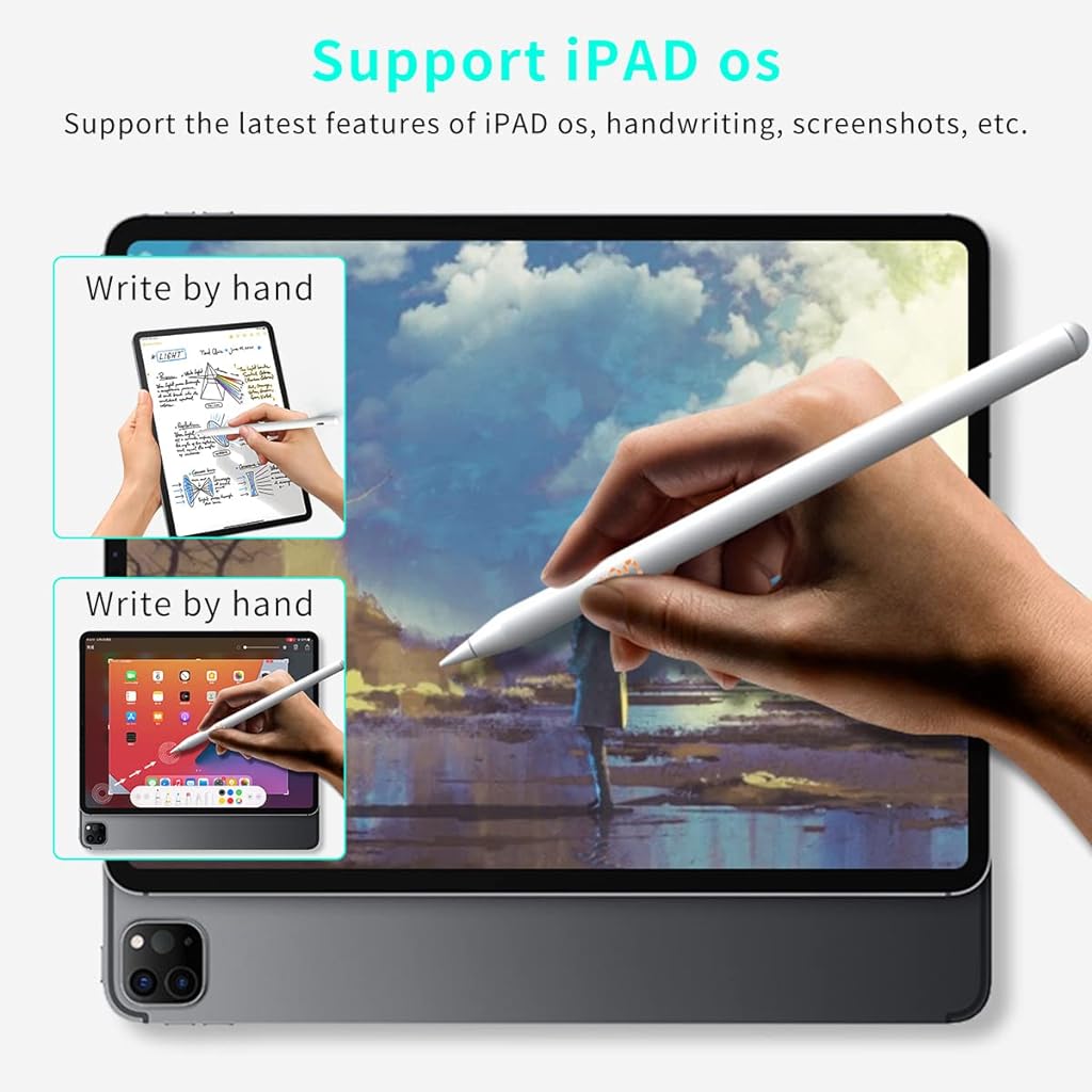 Verilux® Stylus Pen for iPad Pencil Compatible with 2018 and Later Magnet Adsorption & Digital Battery Display for Apple Pencil Alternatives Palm Rejection Smart Pen for Tablet with Tilt Sensitivity - verilux