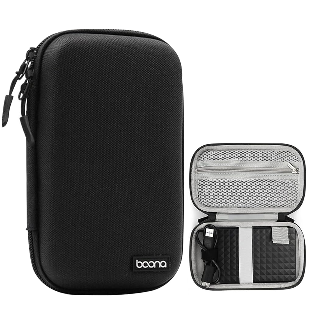 ZORBES® Carrying Case for Seagate WD2.5 inch, Portable Hard Drive Bag for Seagate WD2.5 inch, Storage Case for Solid State Drive EVA Bag Accessory Bag, No SSD Included, Black - verilux