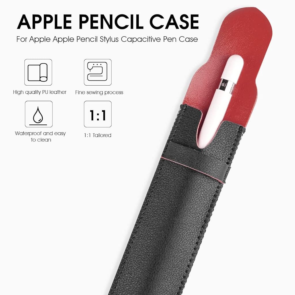 ZORBES® Leather Pencil Cover for Apple Pencil 1st/2nd Generation, 9in Stylus Pen Cover, Apple Pencil Sleeve-Black - verilux