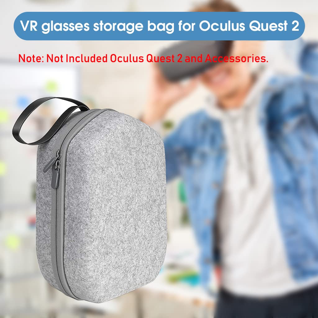 ZORBES® Storage Bag for Oculus Quest 2 VR EVA Organzier Case for Oculus Quest 2 Basic/Elite Version VR Headset and Touch Controllers Accessories Zipper Pouch Carrying Case with Handstrap