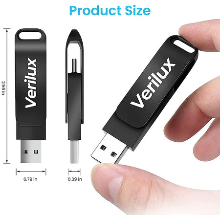 Verilux® Pendrive 128GB 4 in 1 Flash Drive with Light-ning, Micro USB, USB  A