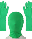 Verilux Green Screen Photography Props Green Headcover and Long Sleeve Gloves Chroma Key Special Effects Background Chroma Keying Green Gloves and Head Cover for Digital Image and Video Editing