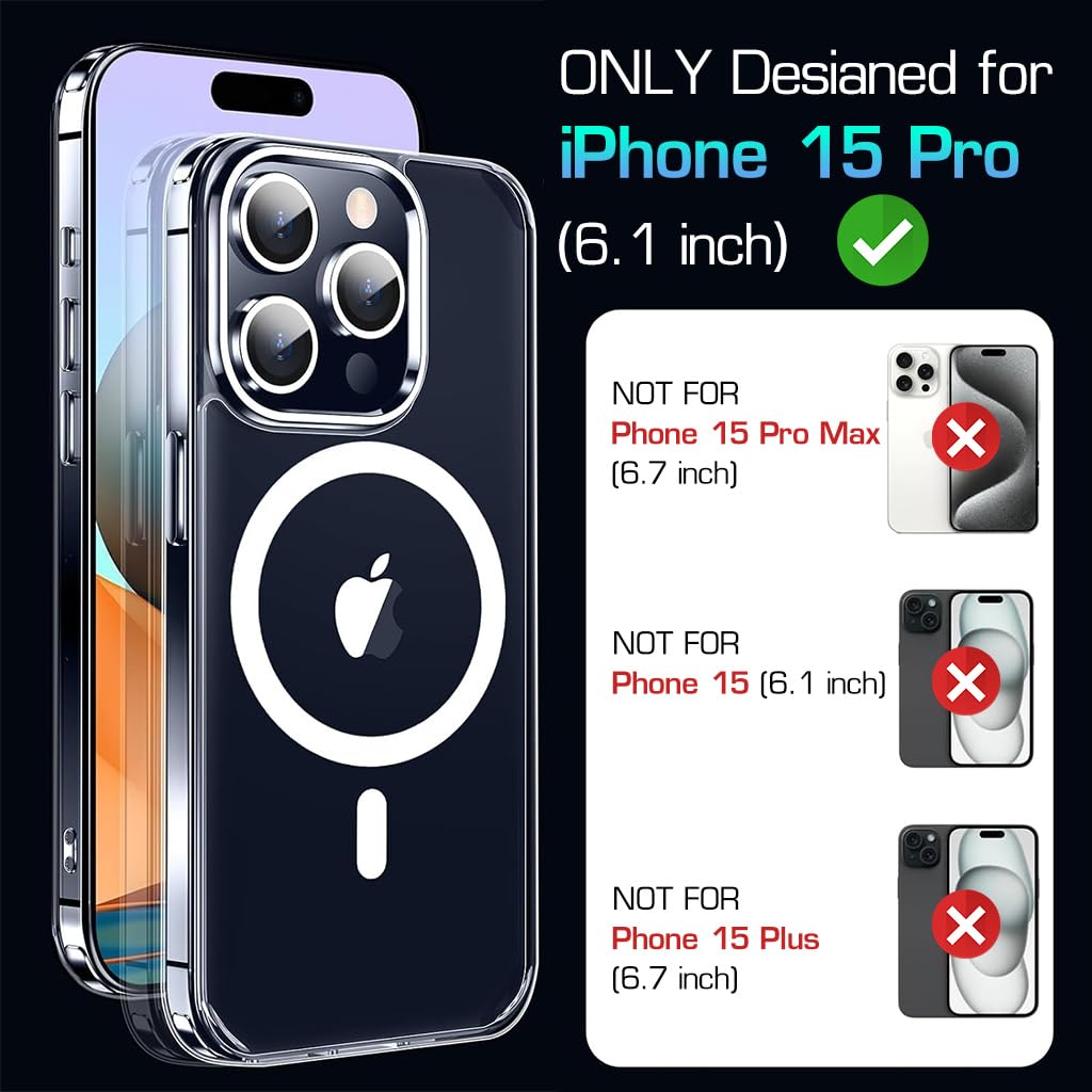 ZORBES® Phone Case for iPhone 15 Pro Anti-Scratch Transparent Phone Cover, Camera Protector & Screen Protector for iPhone 15 Pro, Set of Phone Case for iPhone 15 Pro 6.1" - verilux