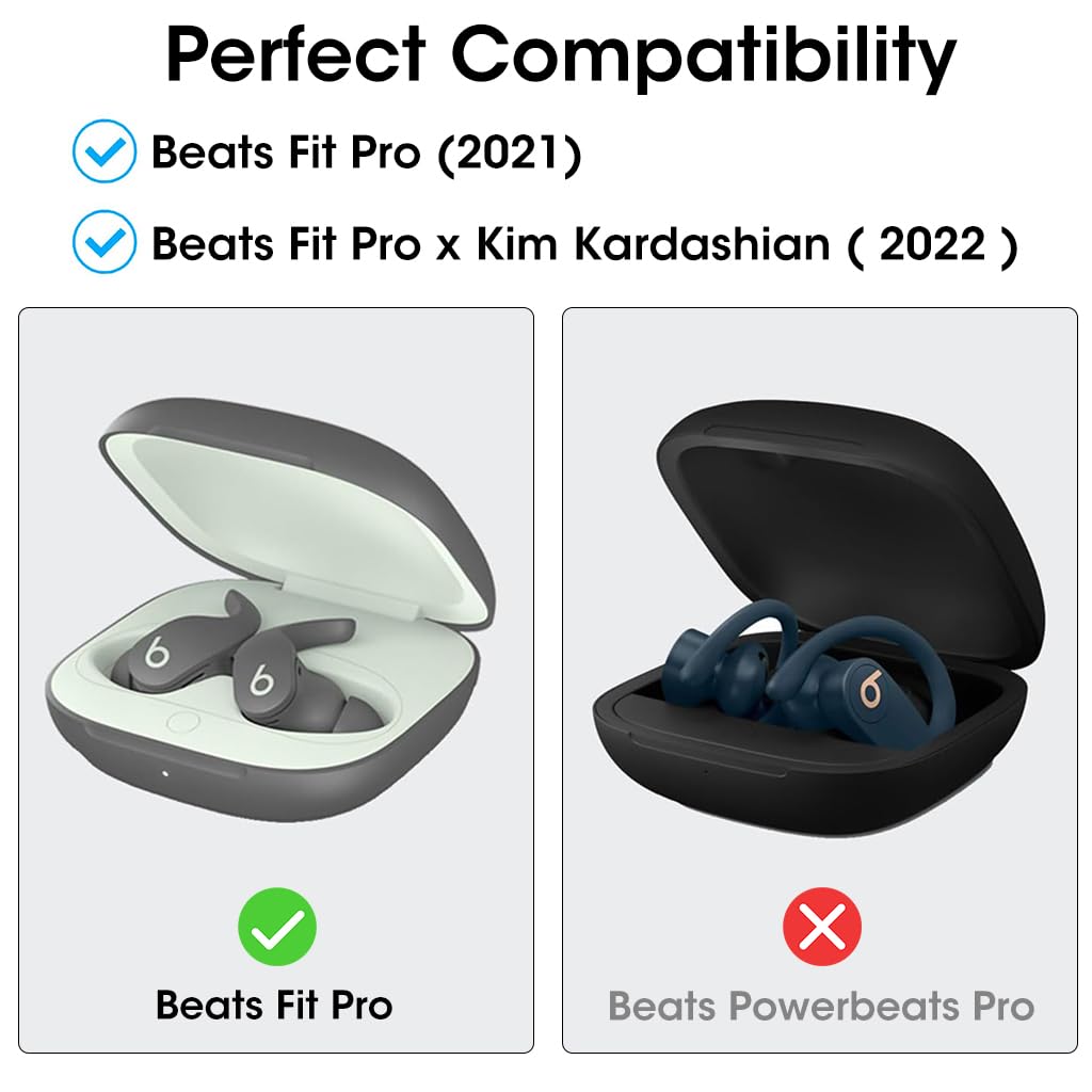 ZORBES® Case for Beats Studio Buds, Protective Case Cover Beats Fit Pro TPU Charging Case Cover with Lock Button Shockproof Beats Studio Buds Earbuds Accessories, Clear - verilux