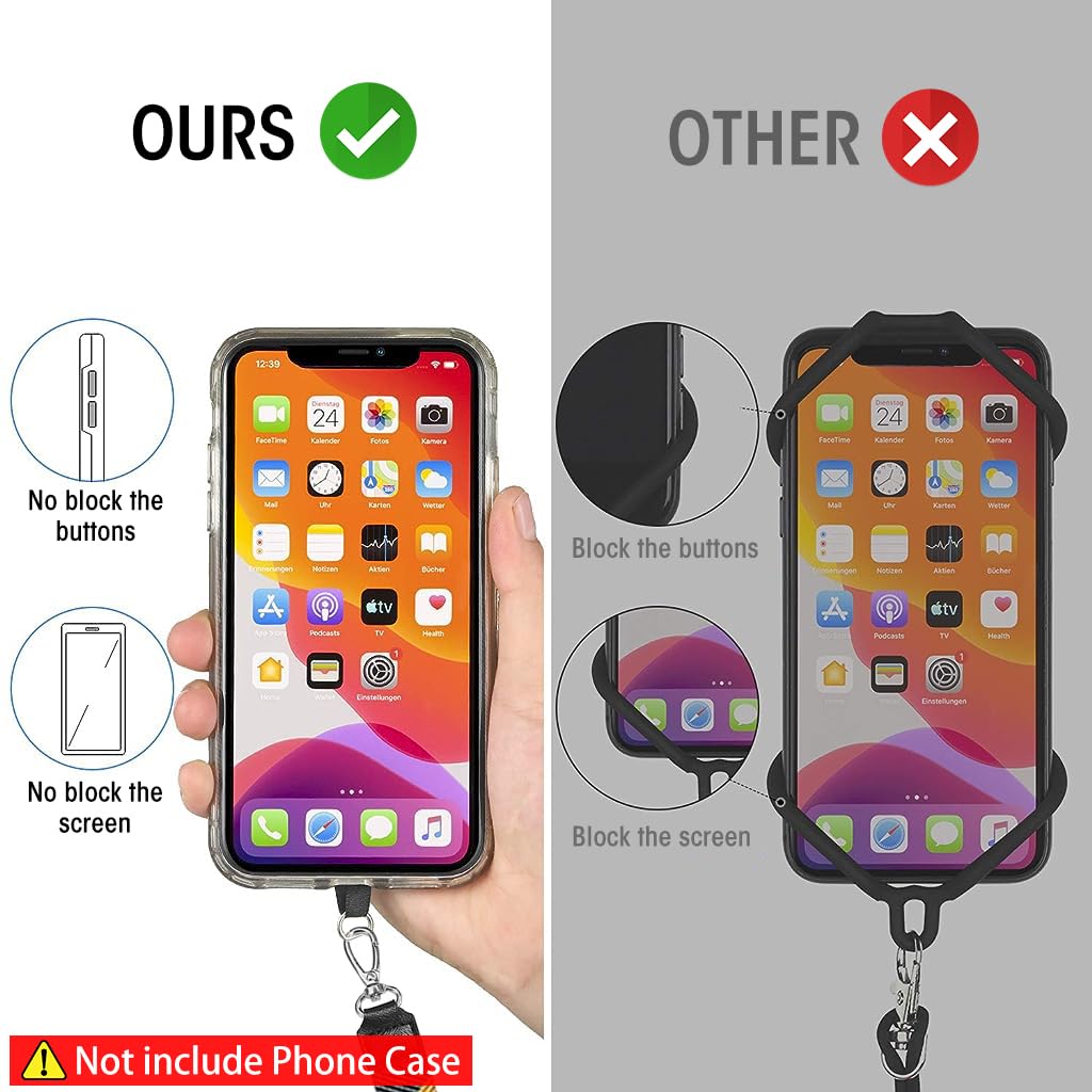 ZORBES® Phone Lanyard with Phone Patch, Adjustable Phone Neckstrap Phone Strap Fashion Print Polyester Phone Sling Hand Strap Cell Phone Lanyard for Most Smartphones (Not Includes Phone Case) - verilux