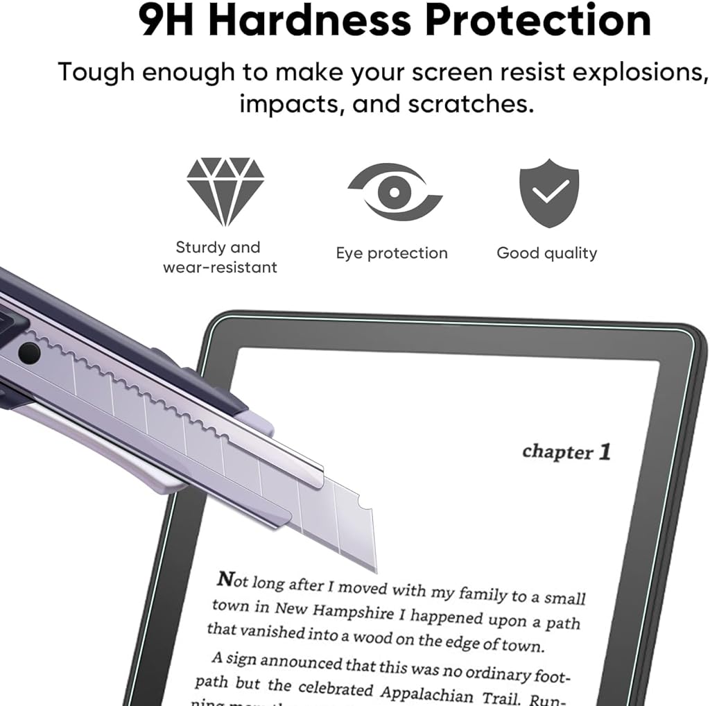 ZORBES® 2 Pack Screen Protector for Kindle Paperwhite 11th Generation 2021 or Kindle Paperwhite Signature Edition 6.8 inch, 9H Hardness Tempered Glass Screen Guard, HD Anti-glare Screen Protector - verilux