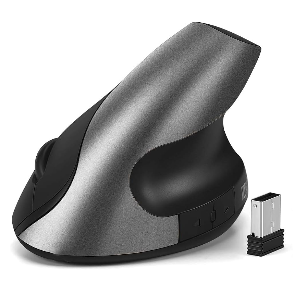 ZORBES® Wireless Vertical Mouse,Ergonomic Vertical Mouse 5 Buttons with 3 Adjustable DPI, Optical Vertical Ergonomic Laptop Mouse for Mac, PC, Desktop - verilux