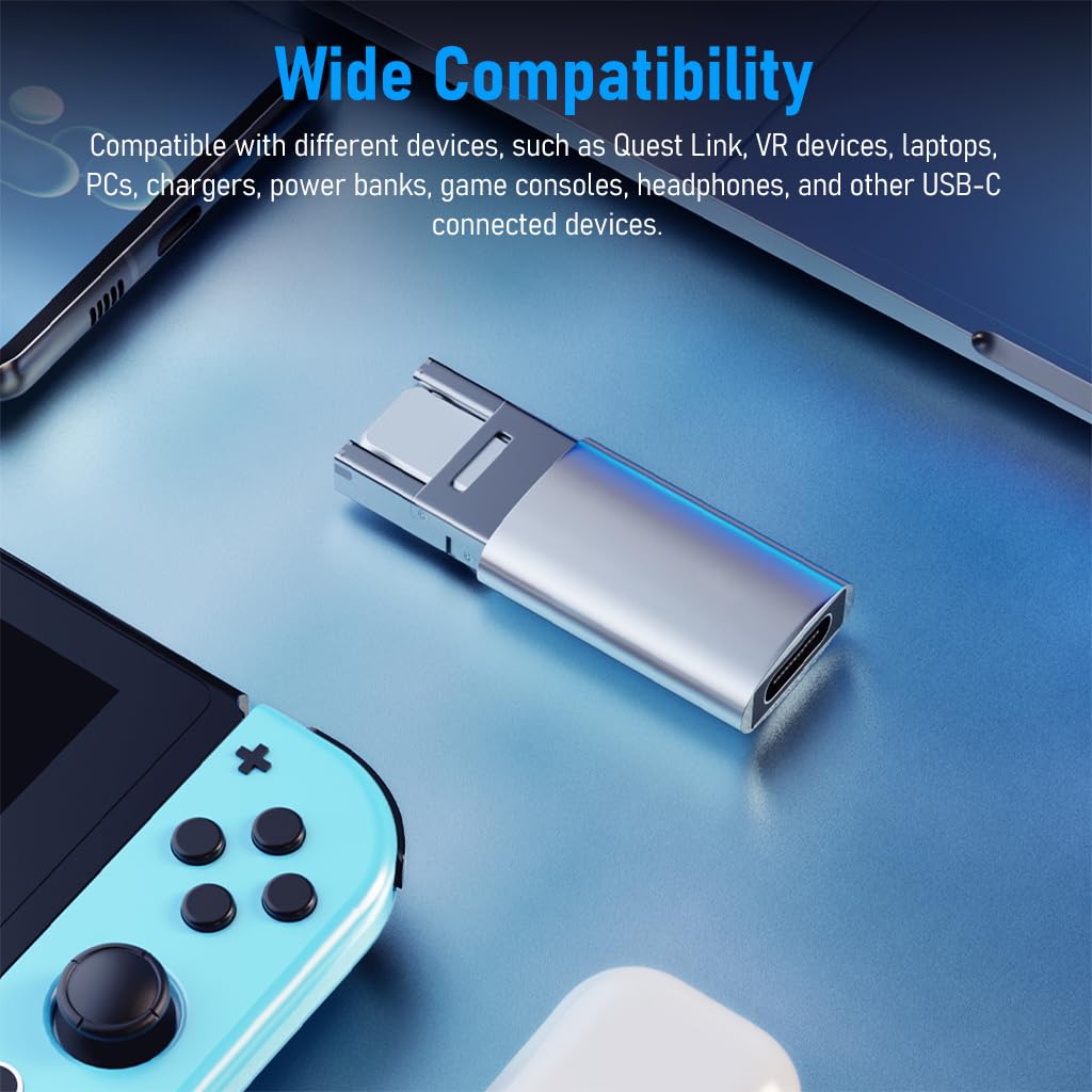 Verilux® OTG Adapter 3 in 1 USB C Female to Light-ning, USB A, Micro USB Male OTG Adapter PD 30W Fast Charging Type C to Light-ning Connector Type C Charger Converter for iPhone iPad Android Phone PC
