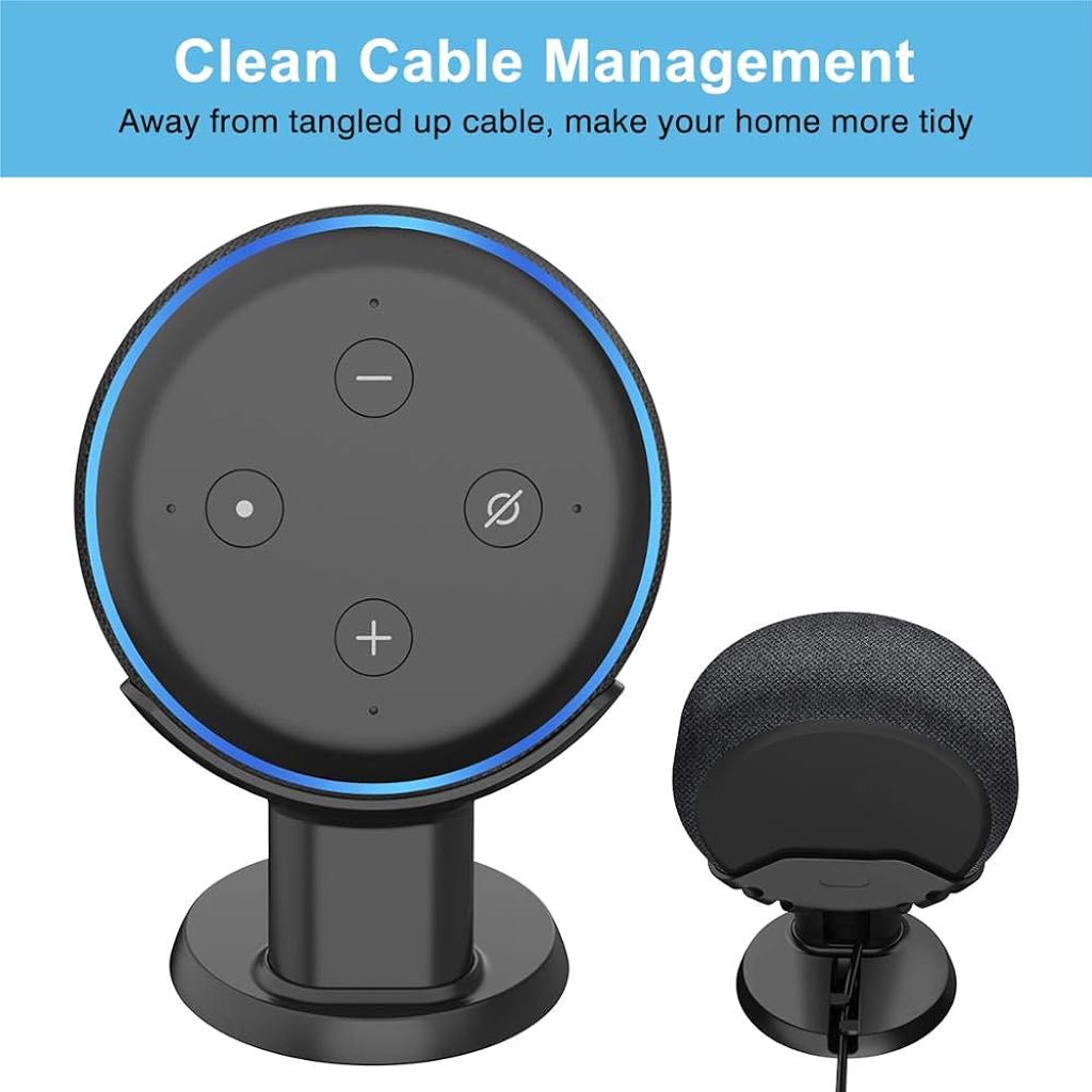 ZORBES® Table Stand for Alexa Echo Dot 3 Anti-Slip Desk Base Stand Desktop Holder for Alexa Echo Dot/Amazon Dot 3 ABS Amazon Dot 3 Stand Rack - Black (Stand Only) - verilux