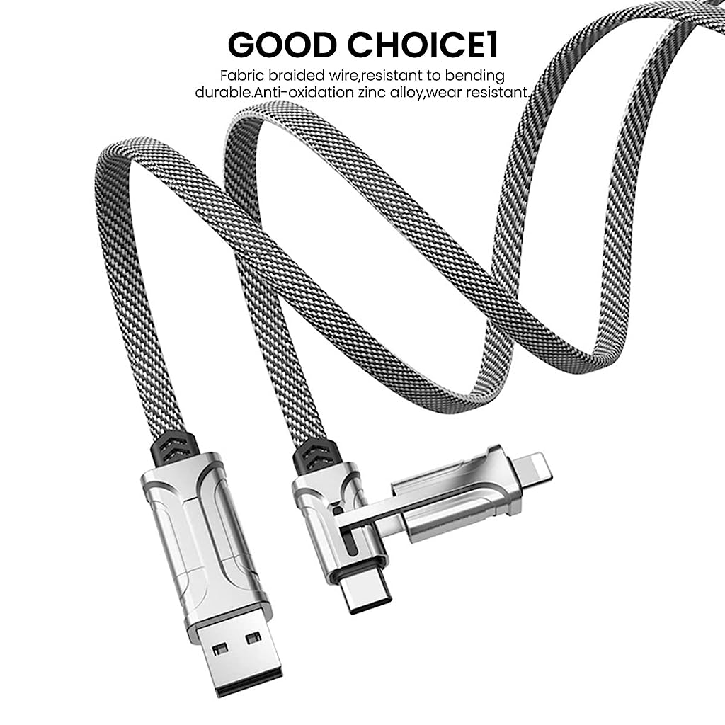 4 in 1 Charging Cable 1.2M (Grey)