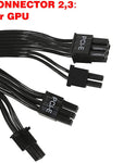 Verilux Black 8 Pin Male to Dual PCIe 8(6+2) Power Adapter Cable for Corsair Thermaltake Cooler Master Modular Power Supply,24+9 inches
