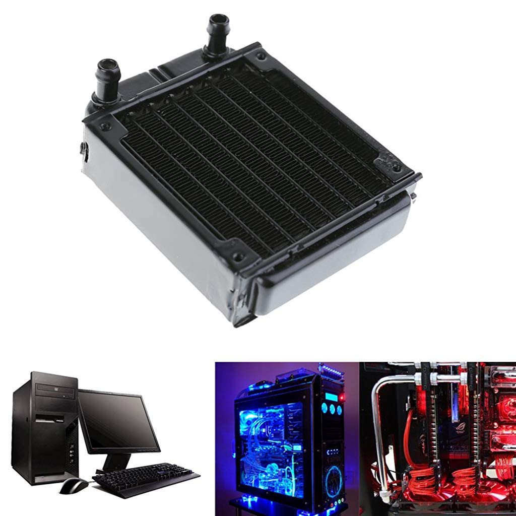 Verilux® 80mm Aluminum Water Cooling Radiator Computer PC Water Cooling System Part (Black Cooling Radiator) - verilux