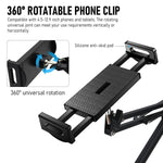 ZORBES® 5.7ft Floor Mobile Stand Tablet Holder with Flexible Arm, 360 ° Rotatable Phone Stand, Floor Mobile Holder, Phone Holder for Bed, Adjustable Phone Holder for 4.5~12.9 Inches Phone, Tablet - verilux