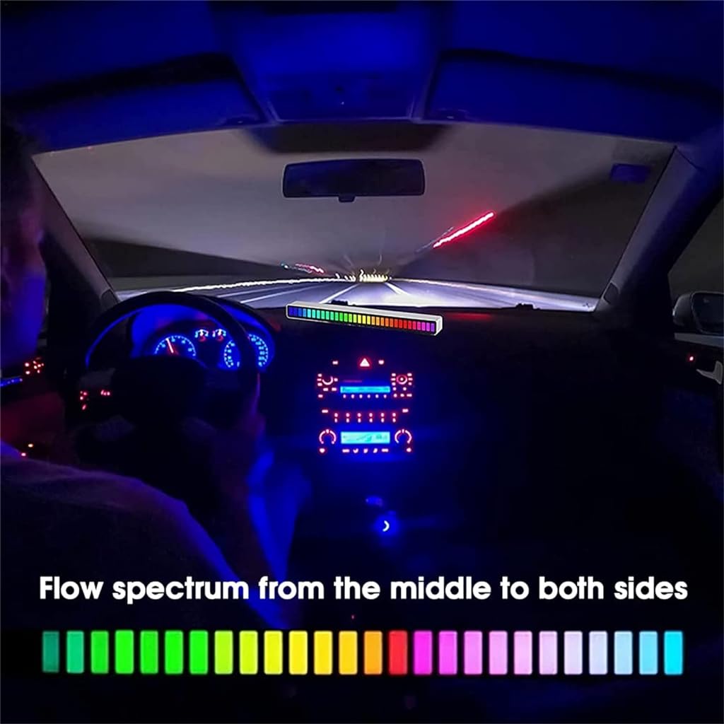 ZORBES® LED RGB Bar Lights Sound Activated RGB Bar Light, 32 Bit Colorful Rechargeable Ambient Led Light, Pickup Rhythm Music RGB Light Bar for Car,Party,Desktop,Gaming Room(1pcs) - verilux