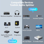 ZORBES® Digital Optical Splitter 1 to 2 Out Splitter Audio Optical Cable Adapter Fiber Converter 24K Gold Plated Connector with 24K Gold Plated Connectors Compatible with Xbox, Playstation PS5/PS4