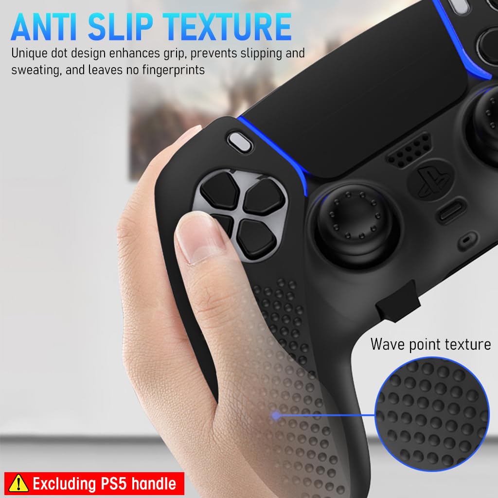 ZORBES® Silicone Cover for PS5 DualSense Edge Wireless Controller with Touchpad Protector Anti-Slip Controller Cover for PS5 Edge Controller with Thumb Grips and Extenders, No Includes Controller