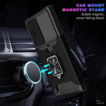 ZORBES® Phone Case for Samsung Galaxy S23 Ultra 5G Case with Rotatable Kickstand Phone Grip, S23 Ultra TPU Phone Case with Sliding Camera Cover Anti-Scratch Phone Case for Samsung Galaxy S23 Black