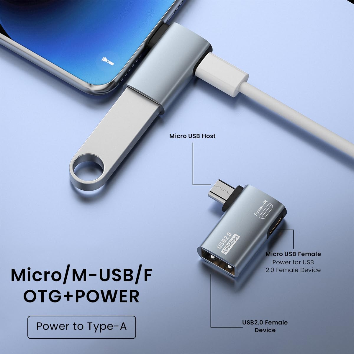 Verilux® Micro to USB Adapter OTG Cable Adapter - verilux