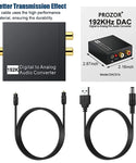 Verilux Digital to Analog Audio Converter 192KHz DAC Digital SPDIF Optical to Analog L/R RCA Converter Toslink Optical to 3.5mm Jack Adapter for PS3 HD DVD PS4 Amp Apple TV Home Cinema