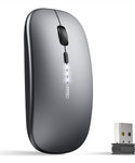 Verilux® Upgraded Ultra Slim 2.4G Silent Cordless Rechargeable Mouse 1600 DPI  (Space Grey)