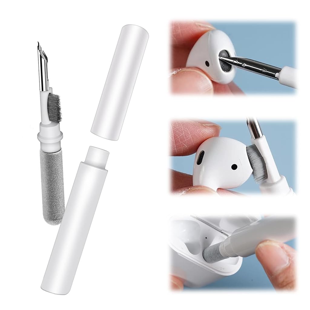 Zeitel® Cleaning Pen for Airpods Pro MI Earbuds, Earphone Cleaning Brush Set Multi-Function Cleaner Kit Soft Brush for Bluetooth Earphones Case Cleaning Tools Bluetooth Earbuds Cleaning Pen - verilux