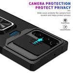 ZORBES® Phone Case for Samsung Galaxy S23 Ultra 5G Case with Rotatable Kickstand Phone Grip, S23 Ultra TPU Phone Case with Sliding Camera Cover Anti-Scratch Phone Case for Samsung Galaxy S23 Black