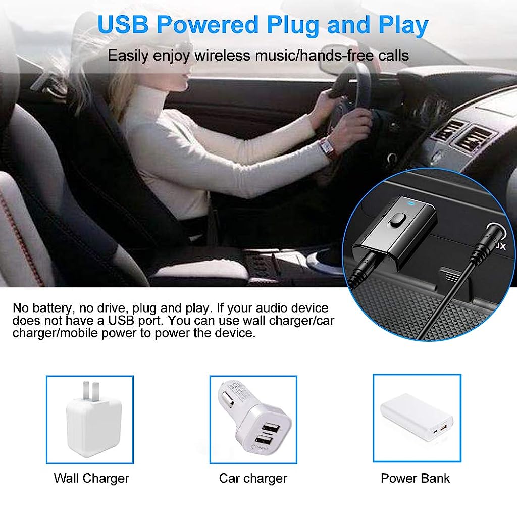 2-in-1 USB Car Bluetooth 5.0 Adapter