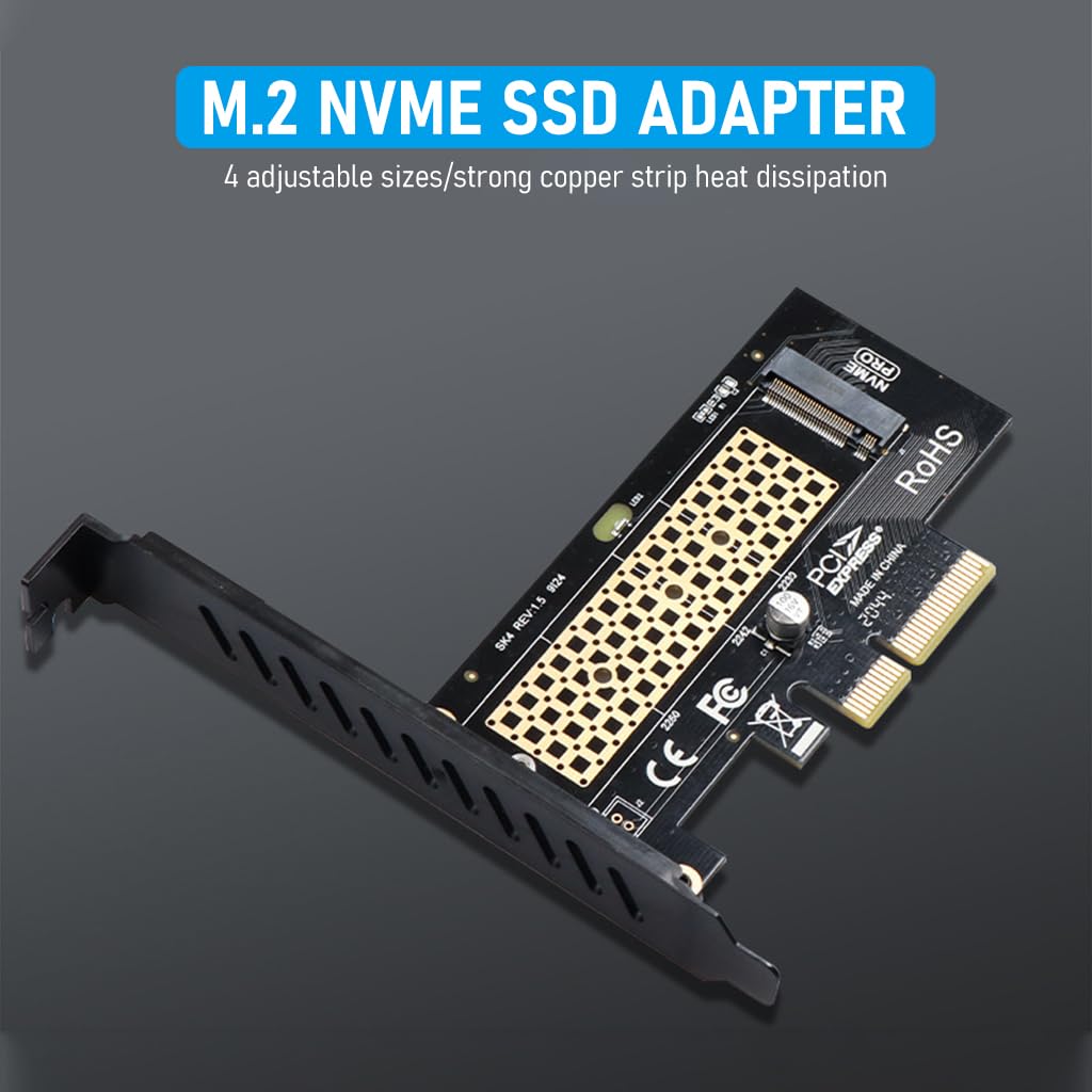 ZORBES® M.2 NVMe to PCI-E X4 Adapter High Speed M.2 NVMe to PCI-E X4 Adapter Universal M.2 NVMe to PCI-E X4 Adapter Compatible with M.2 NVme 2230/2242/2260/2280 - verilux