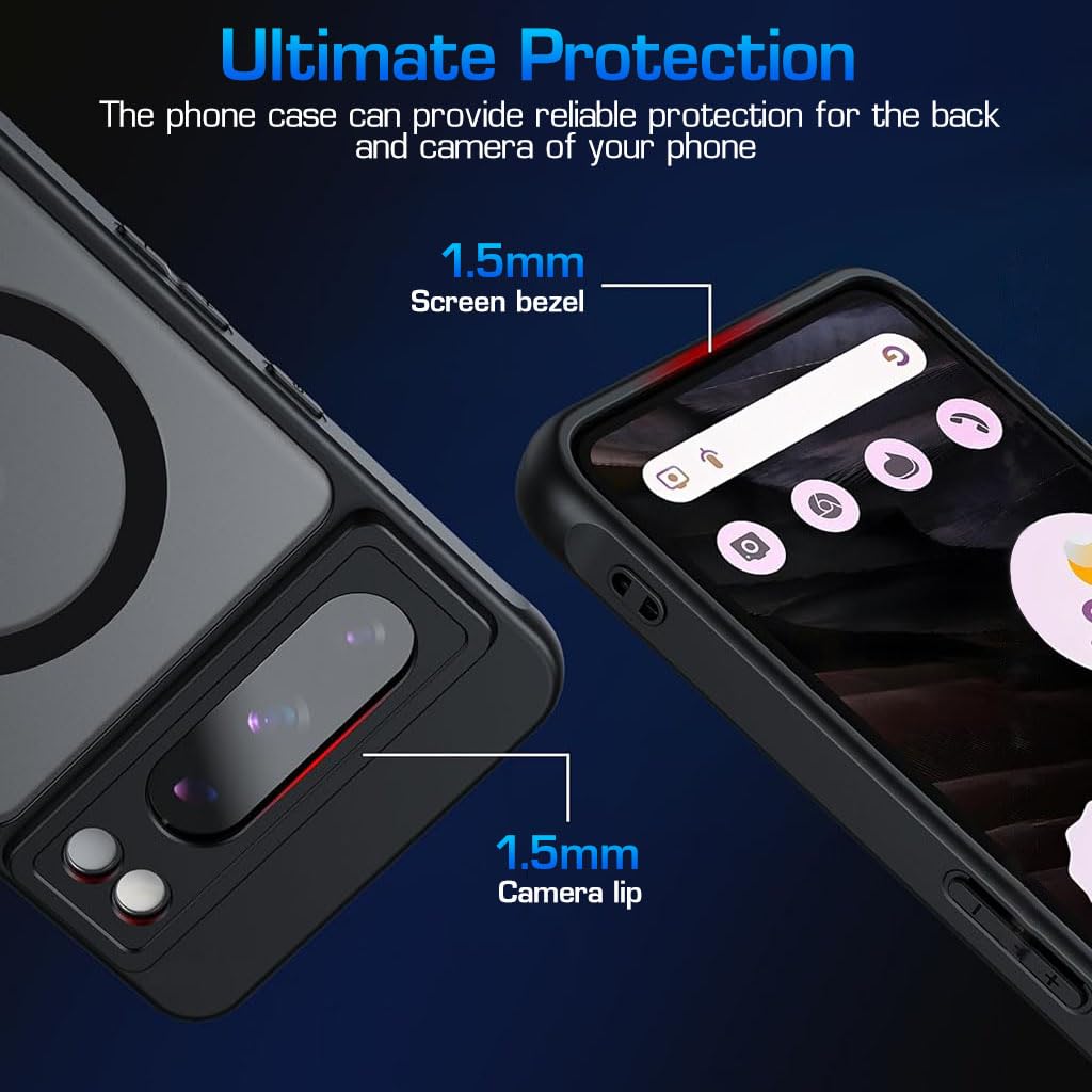 ZORBES® Phone Case for Google Pixel 8 Pro Full Protection Phone Cover for Google Pixel 8 Pro with Magnet Ring Supports Qi Wireless Charging, Fashion Shockproof Protective Case for Google Pixel 8 Pro - verilux