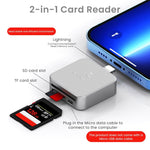 Verilux® Card Reader for iPhone 2 in 1 SD Card Reader for iPhone iPad Camera, Micro SD Card Reader wirh Micro USB Port Supports SD and TF Card Micro SD Card Adapter for iPhone iPad No App Required - verilux
