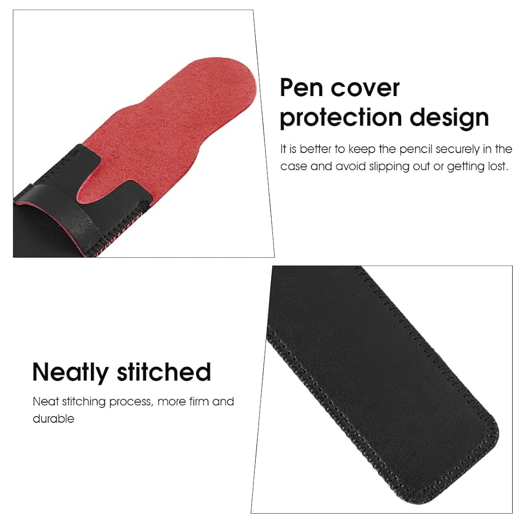 ZORBES® Leather Pencil Cover for Apple Pencil 1st/2nd Generation, 9in Stylus Pen Cover, Apple Pencil Sleeve-Black - verilux