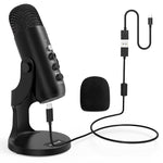 ZORBES® Professional Condenser Microphone,Stereo Microphone with Volume Knob & Headphone Output,Microphone with Stand,HiFi Condenser Microphone for YouTube,Gaming,Livestream,ASMR Recording - verilux