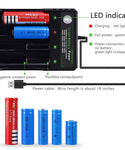 Verilux 18650 Battery Charger, 4 Bay Fast Charge, USB Intelligent Universal Rechargeable Battery Charger for 3.7V Li-ion TR IMR 10440 14500 16650 14650 18350 18500 16340(RCR123) Batteries
