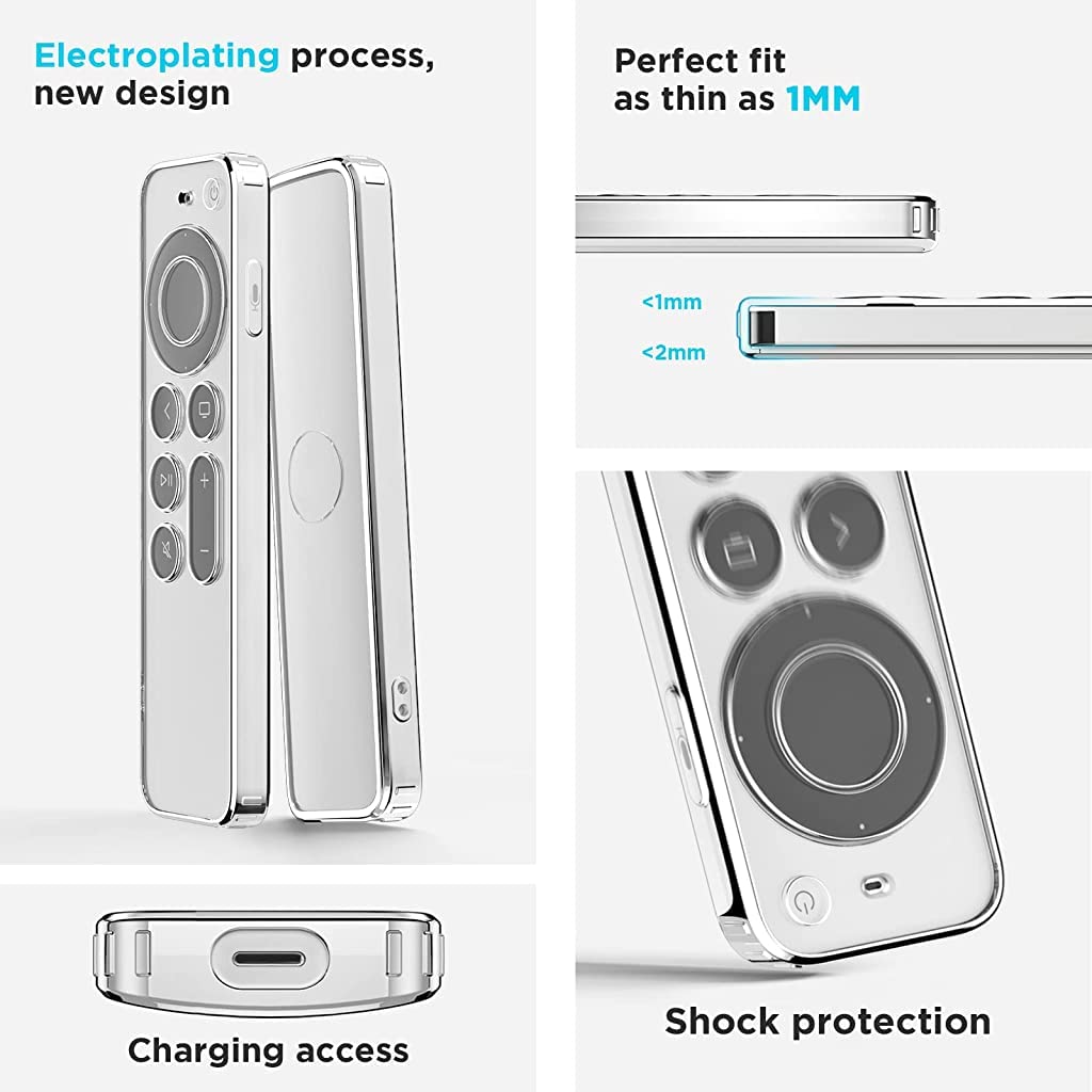 ZORBES® TPU Soft Case Compatible with Apple TV 4k 2021 Remote Prevent Scratches with Drop Protection- - verilux