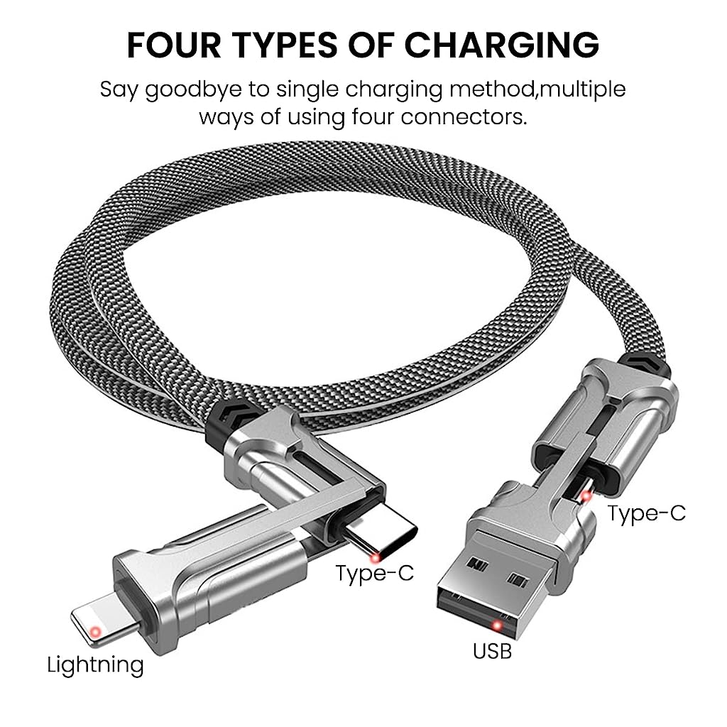 4 in 1 Charging Cable 1.2M (Grey)