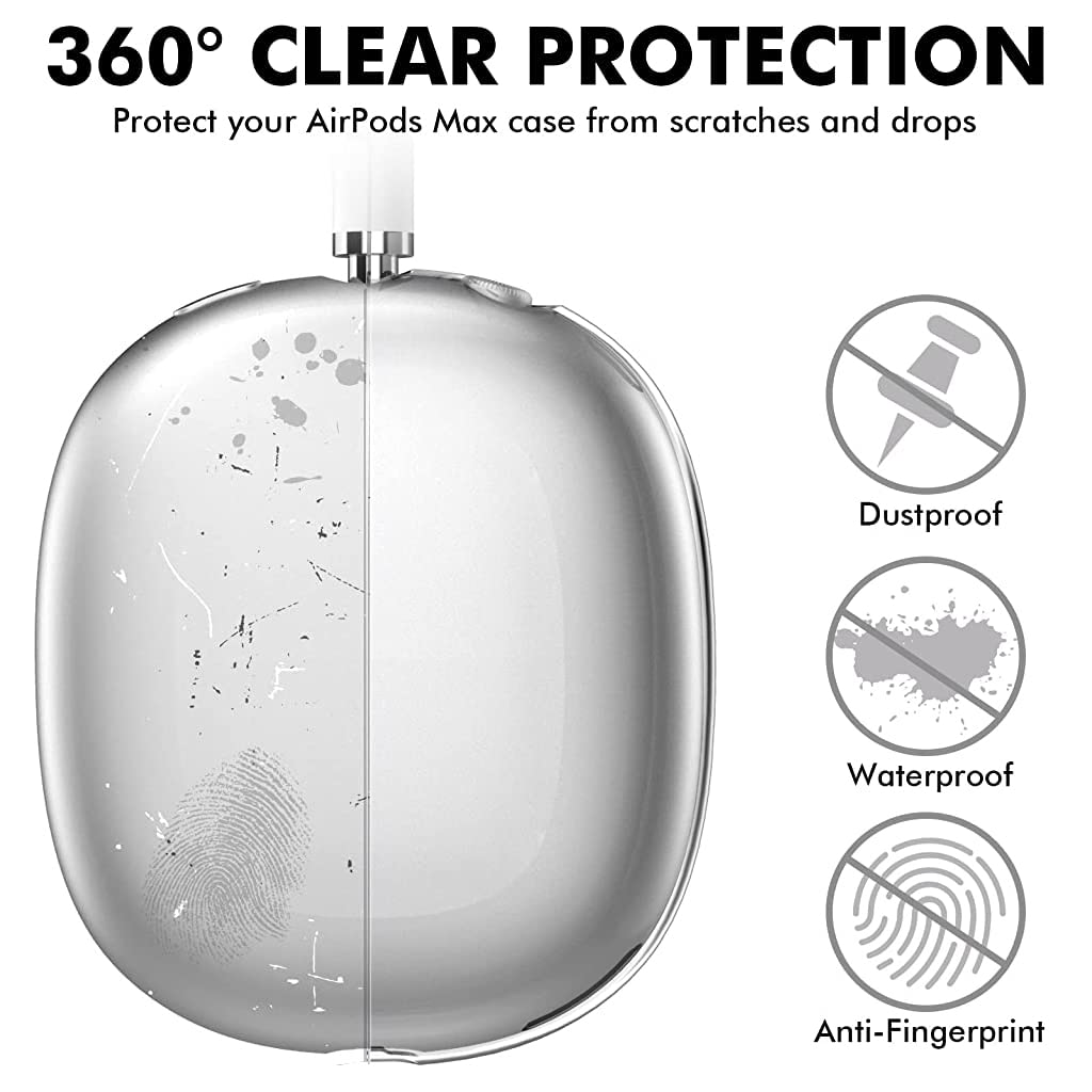 ZORBES® Clear Case for AirPods Max Anti-Scratch TPU Cover for AirPods Max, One Pair TPU Protective Clear Case for AirPods Max, Not Include AirPods Max - verilux