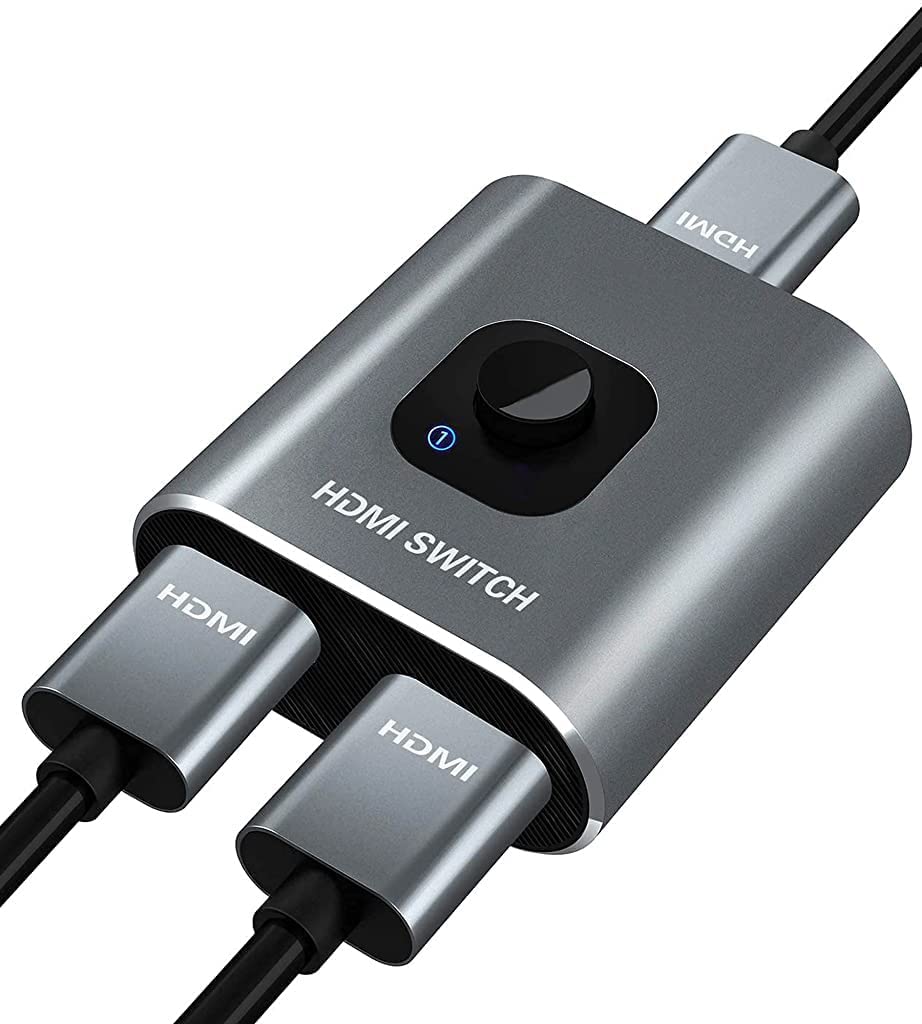 4K HDMI Switch, 1 in 2 Out or 2 Input to 1 Output Manual HDMI Switcher