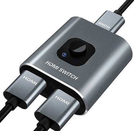 4K HDMI Switch, 1 in 2 Out or 2 Input to 1 Output Manual HDMI Switcher