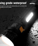 Verilux ELEPHANTBOAT 1200mAh Solar Torch Light, 1000 Lumens Small Torch Light with Side Light USB Charging Emergency Flashlight with Flash Mode Mini Torch Light for Camping, Work, Fishing