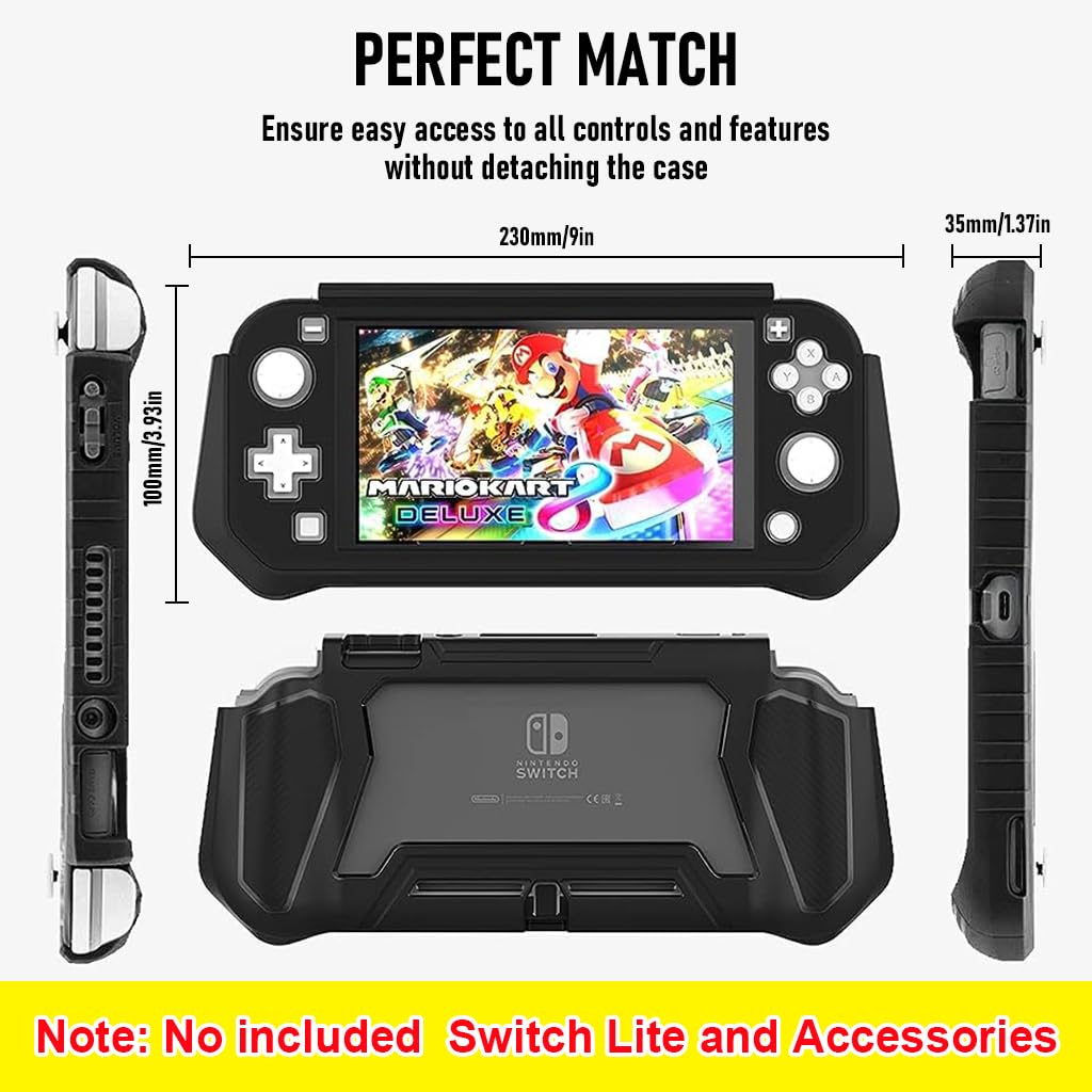 ZORBES® for Switch Lite Case, 2 in 1 Anti-Scratch Protective Case for Nintendo Switch Lite, with HD Screen Protector Cover Hand Grip Case TPU Skin Cover for Switch Lite, Not Included Switch Lite