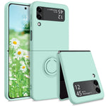 ZORBES® Phone Case for Samsung Galaxy Z Flip 3 5G, 6.7'' Phone Case with Built in Metal Phone Grip TPU Phone Case Anti Scratch Phone Cover for Galaxy Z Flip 3, Green