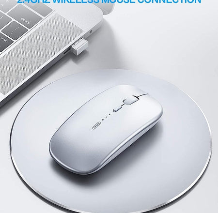 2.4 GHz+ BT 5.0/4.0 Wireless Rechargeable Mouse